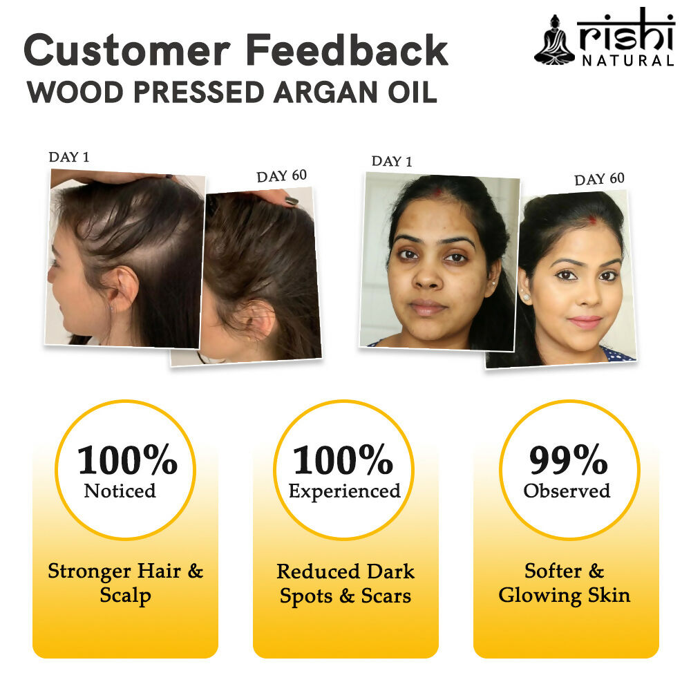 Rishi Natural Argan Oil Cold-Pressed 100% Pure Healty Skin And Hair | Grocsy