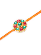 Designer kundan Rakhi - Ruby Raang | Grocsy