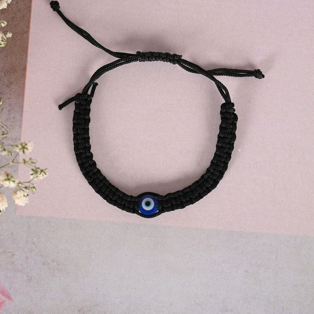 NVR Men & Women Black Fabric Elasticated Bracelet | Grocsy