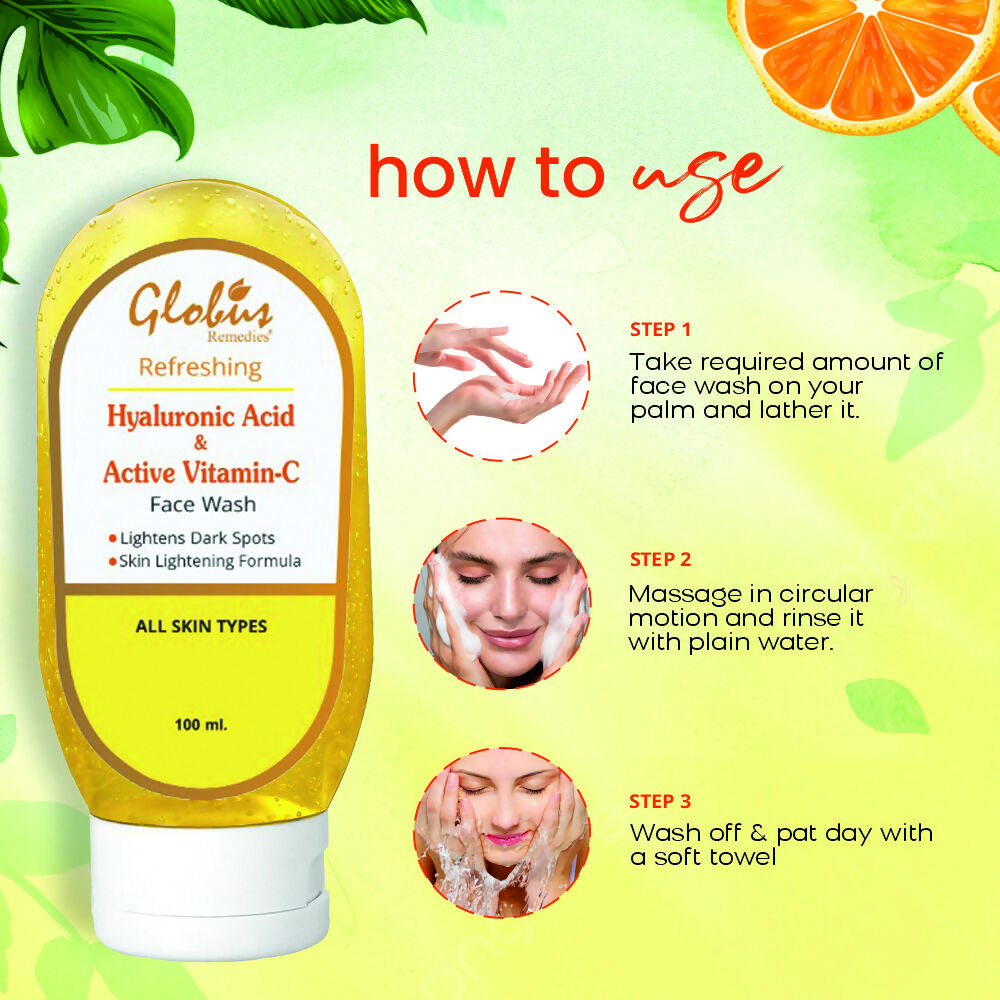 Globus Remedies Hyaluronic Acid & Vitamin C Face wash | Grocsy