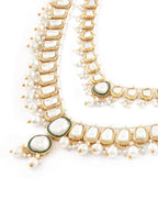 Jewel City Gold-Plated Kundan Bridal Necklace Set with Pearls & Green Stones Traditional Indian Jewelry for Weddings & Festive Wear | Grocsy