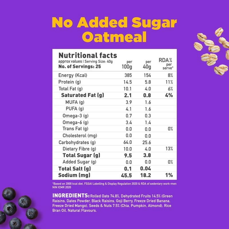 Yoga Bar Oatmeal No Added Sugar | Grocsy