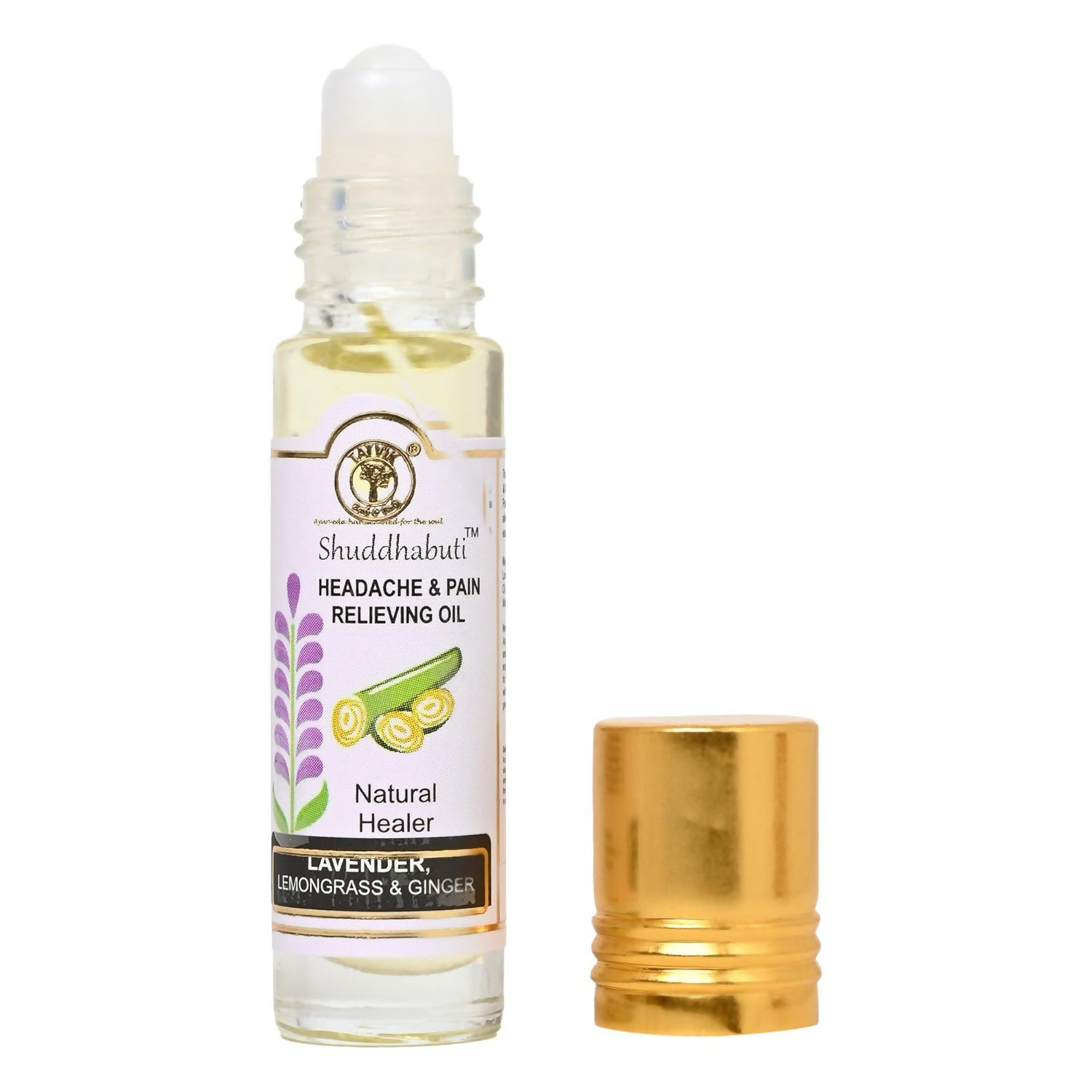 Tatvik Ayurveda Shuddhabuti Headache & Pain Releiving Oil (Lemongrass, Ginger & Tulsi) | Grocsy