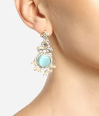 Jewel City Set Of 2 Gold-Plated Contemporary Drop Earrings | Grocsy
