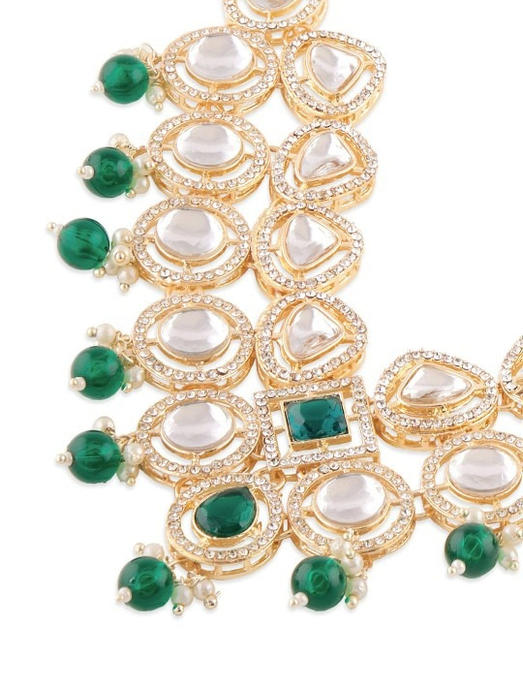Jewel City Indian Kundan Gold-Plated Stone Studded Jewellery Set | Grocsy