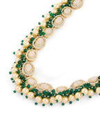 Jewel City Indian Kundan Gold-Plated Austrian Diamonds Studded & Beaded Jewellery Set | Grocsy