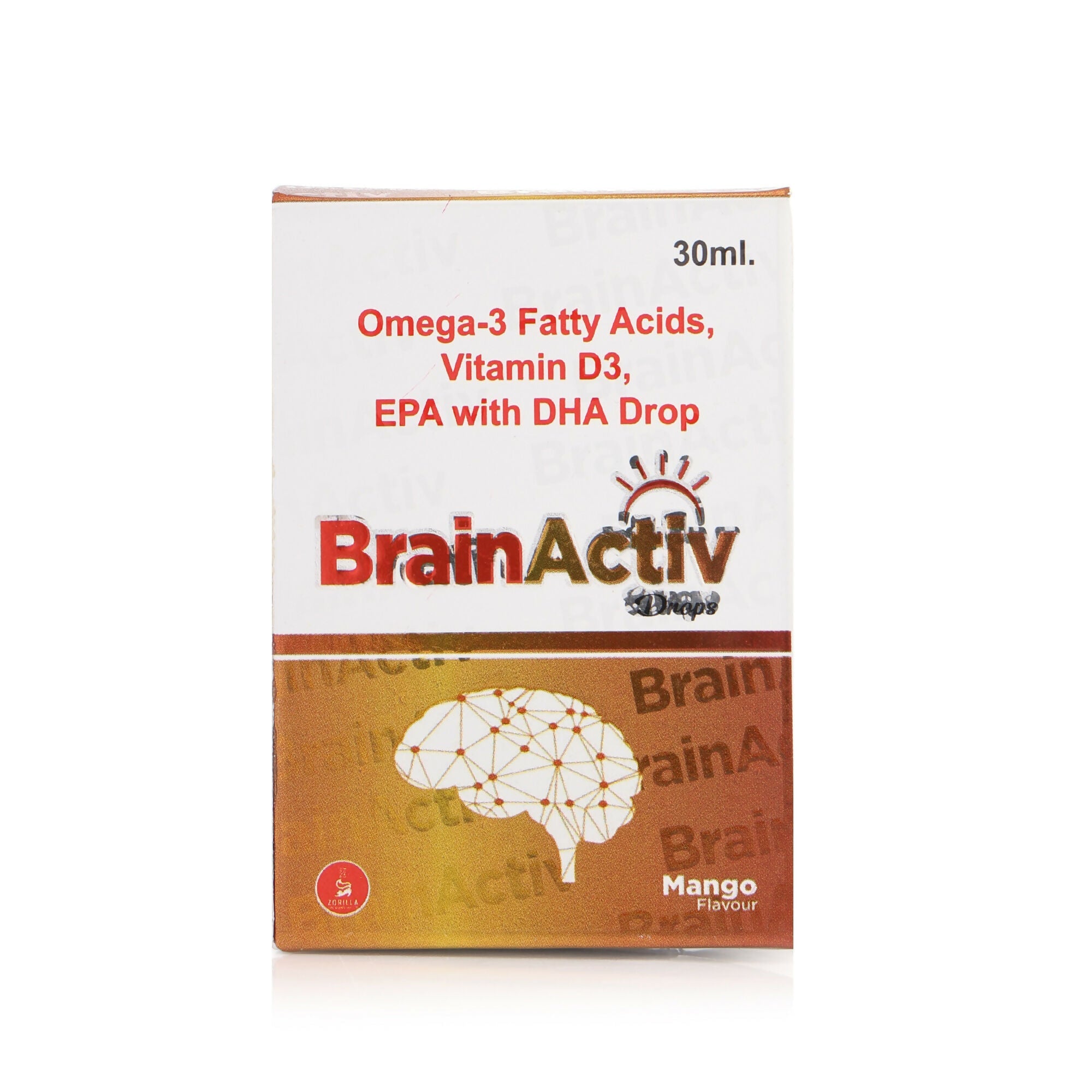 Zorilla Life Science BrainActiv Drop Omega-3 Fatty Acids, Vitamin D3, EPA with DHA | Grocsy