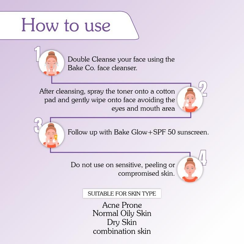 Bake 5% Niacinamide Toner With Fermented Rice Water | Grocsy