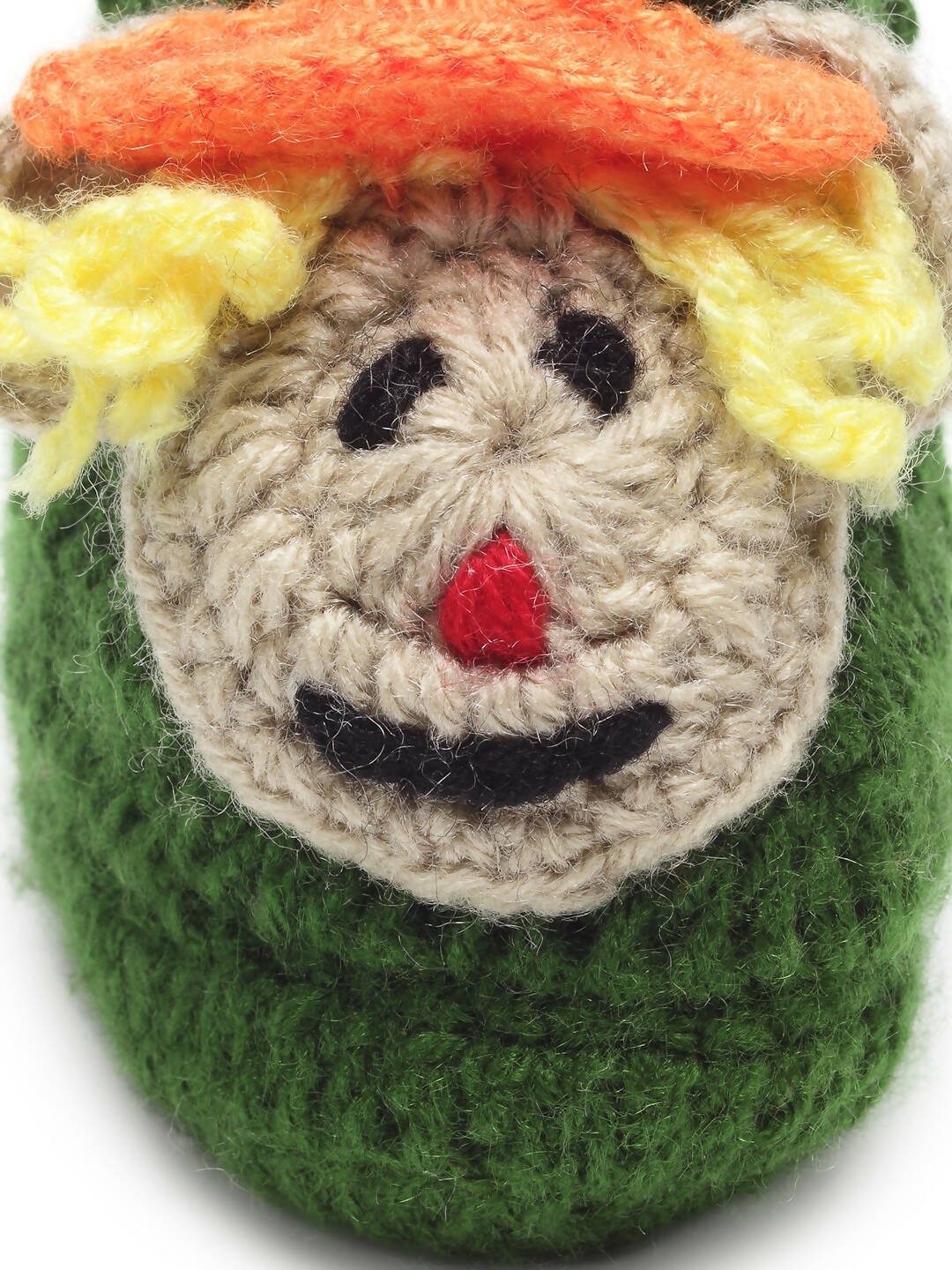Chutput Kids Woollen Hand Knitted Human Face Booties - Green | Grocsy