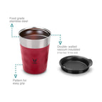 Vaya Popcup Insulated Coffee Mug Tumbler With Lid - 250 ml (Red) | Grocsy
