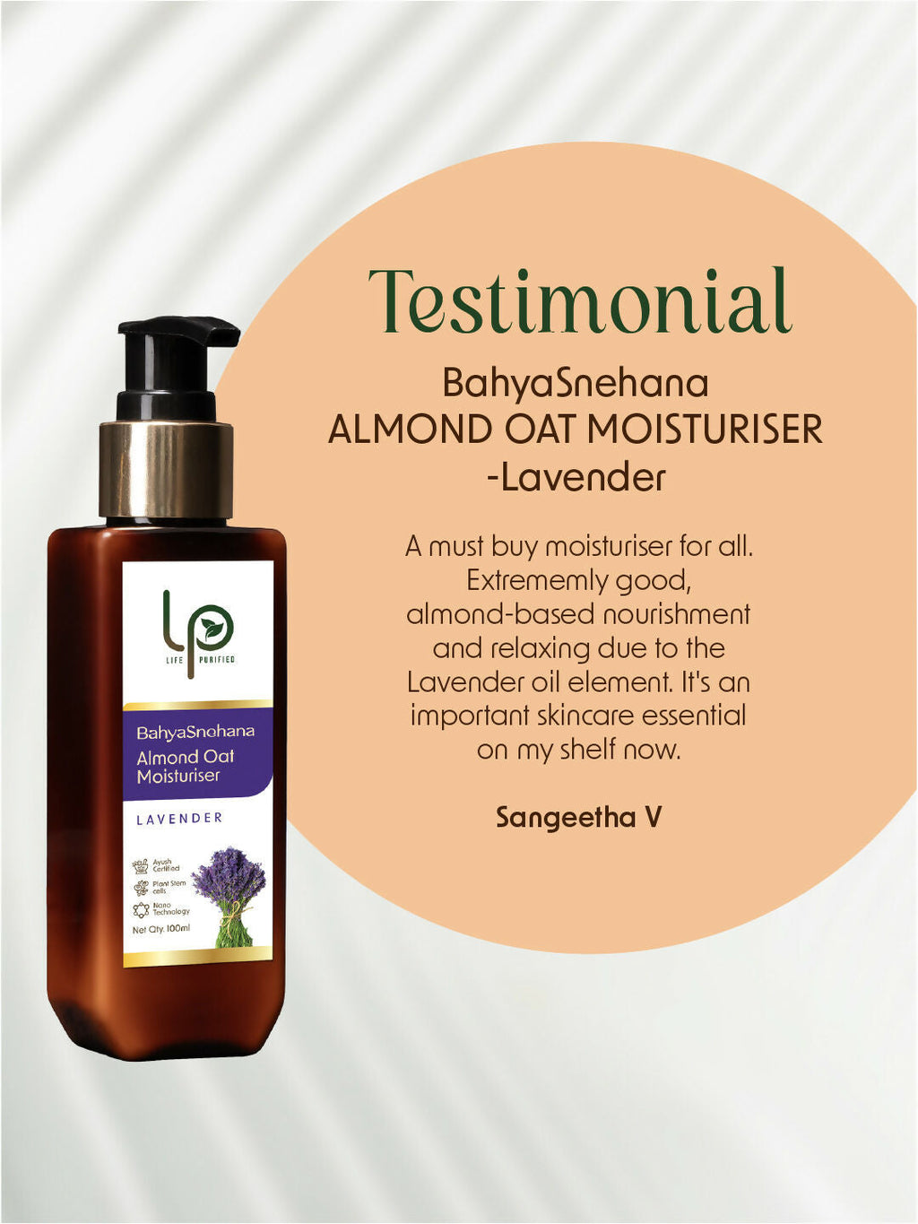 Life Purified Bahyasnehana Almond Oat Moisturiser - Body Lotion - Lavender | Grocsy