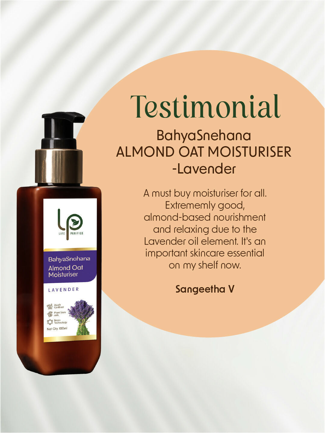 Life Purified Bahyasnehana Almond Oat Moisturiser - Body Lotion - Lavender | Grocsy