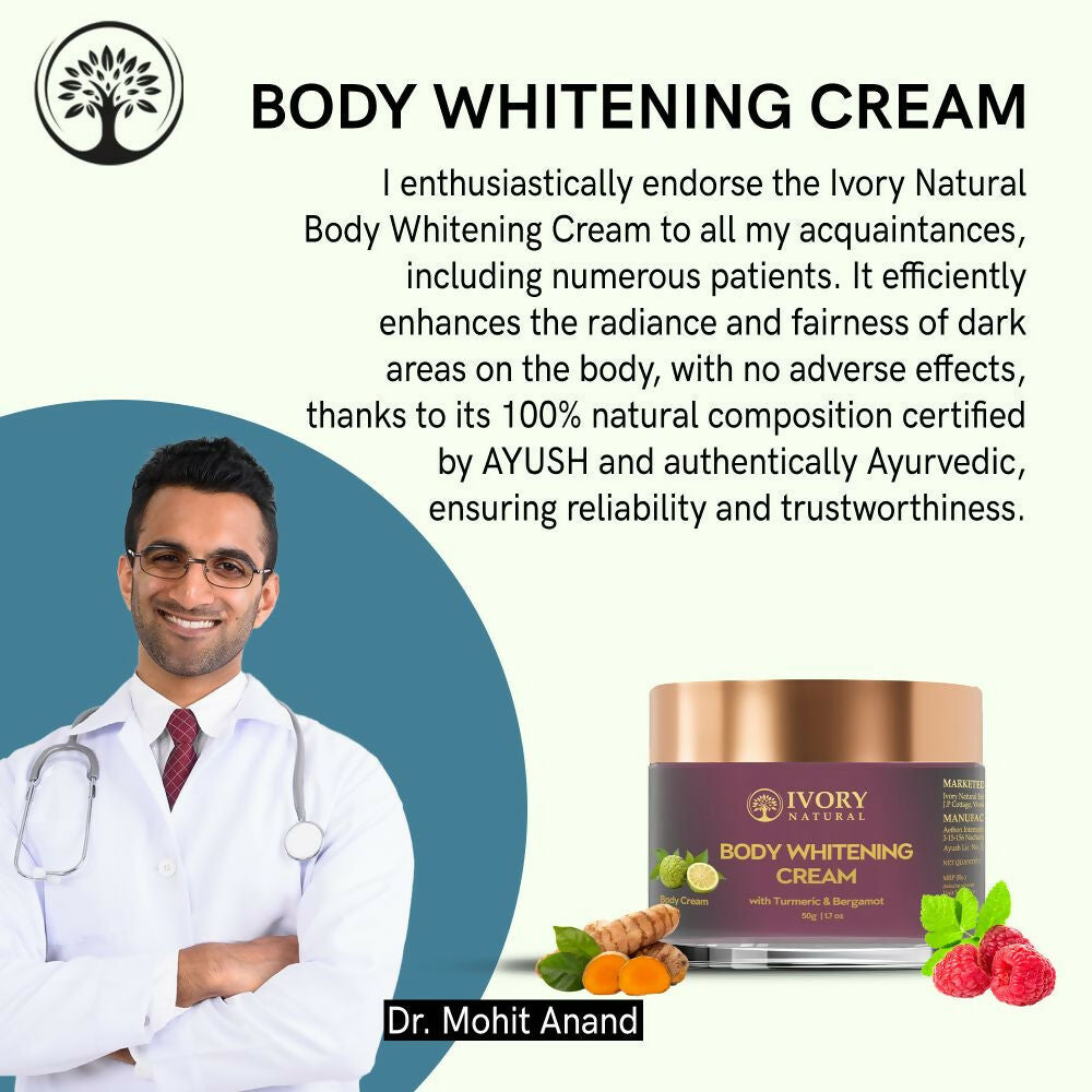 Ivory Natural Body Whitening Cream - Achieve Even Skin Tone And Smooth Texture For A Radiant Glow | Grocsy