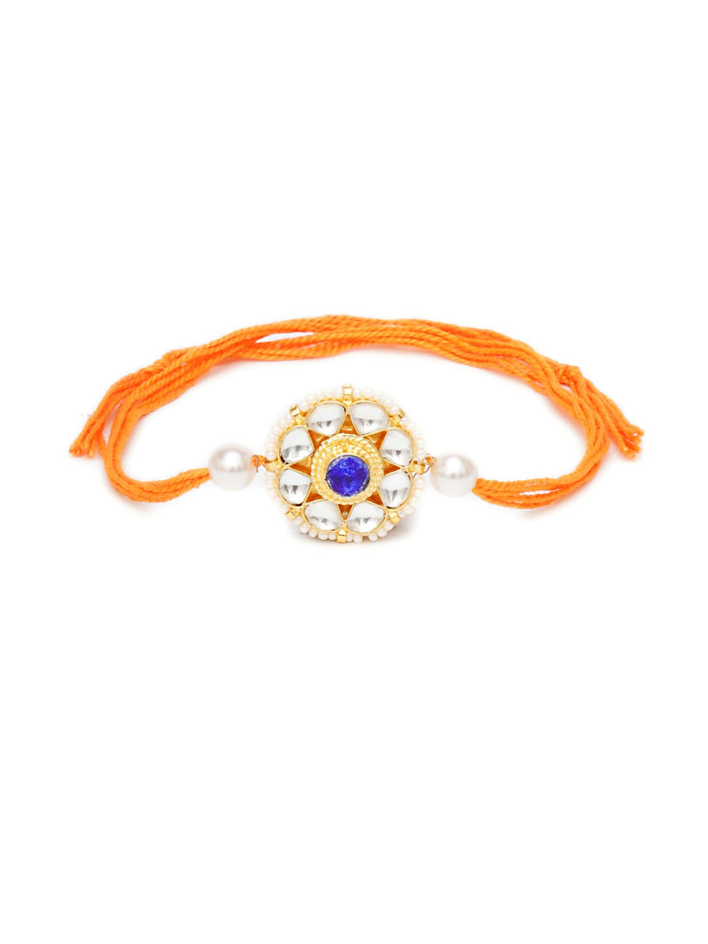 Designer kundan Rakhi - Ruby Raang | Grocsy