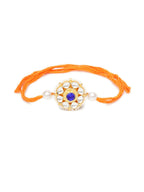 Designer kundan Rakhi - Ruby Raang | Grocsy