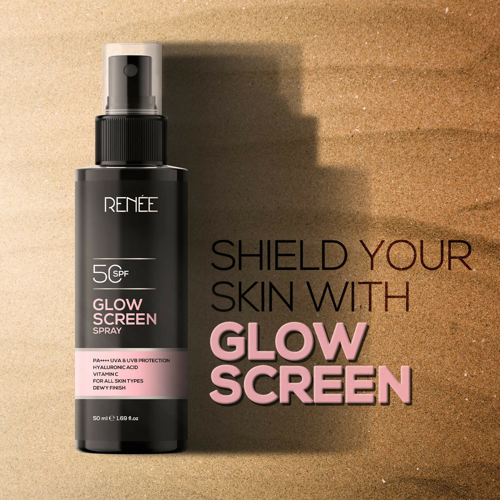 Renee Glowscreen Spf 50 Sunscreen Spray PA++++ Lightweight, Non Greasy & Quick Absorbing | Grocsy