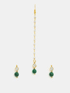 Ruby Raang Maang Tikka And Earrings Set | Grocsy