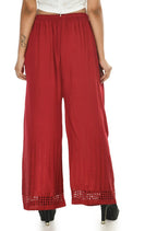 Mominos Fashion Moeza Reyon Cotton Maroon Color Cut Work Palazzo | Grocsy