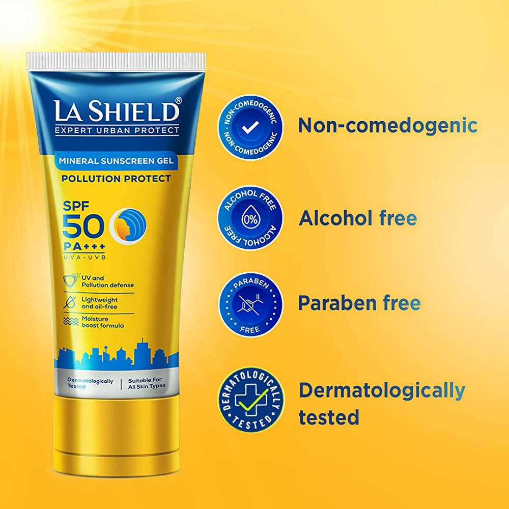 La Shield Pollution Protect Mineral Sunscreen Gel SPF 50 | Grocsy