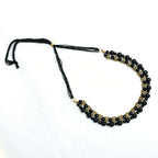 Mominos Fashion Johar Kamal Gold-Polished Brass Finish Pearls Work Choker For Women (Black) | Grocsy