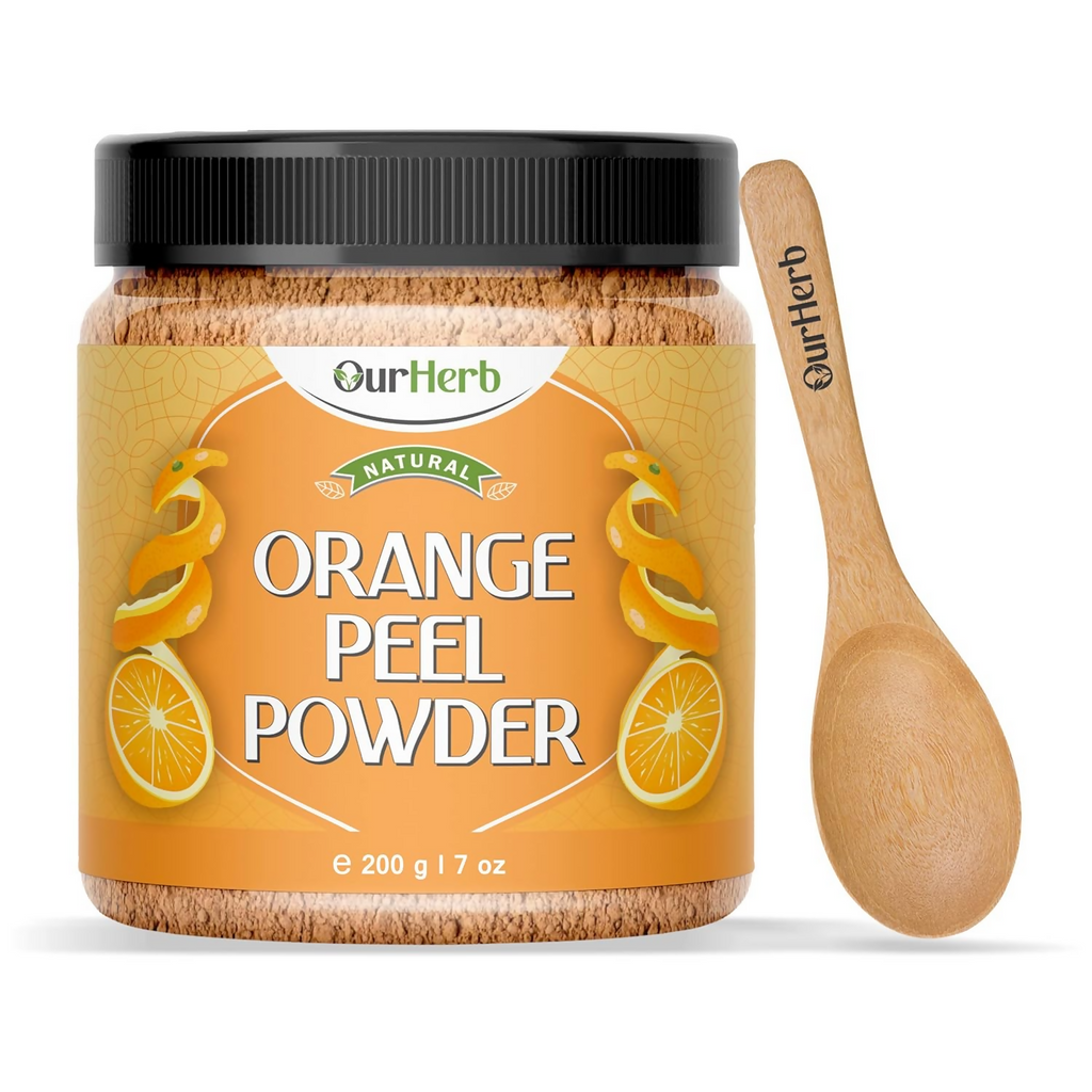 OurHerb Pure & Natural Orange Peel Powder For Face Pack With Vitamin C & Antioxidants | Grocsy