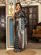 Shree Shyam Fashion Teal Silk Saree | Grocsy