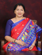 Red Colour Saree With Paithani Print Semi Soft Silk Kota Saree By Gayathri Reddy Designer Studio | Grocsy