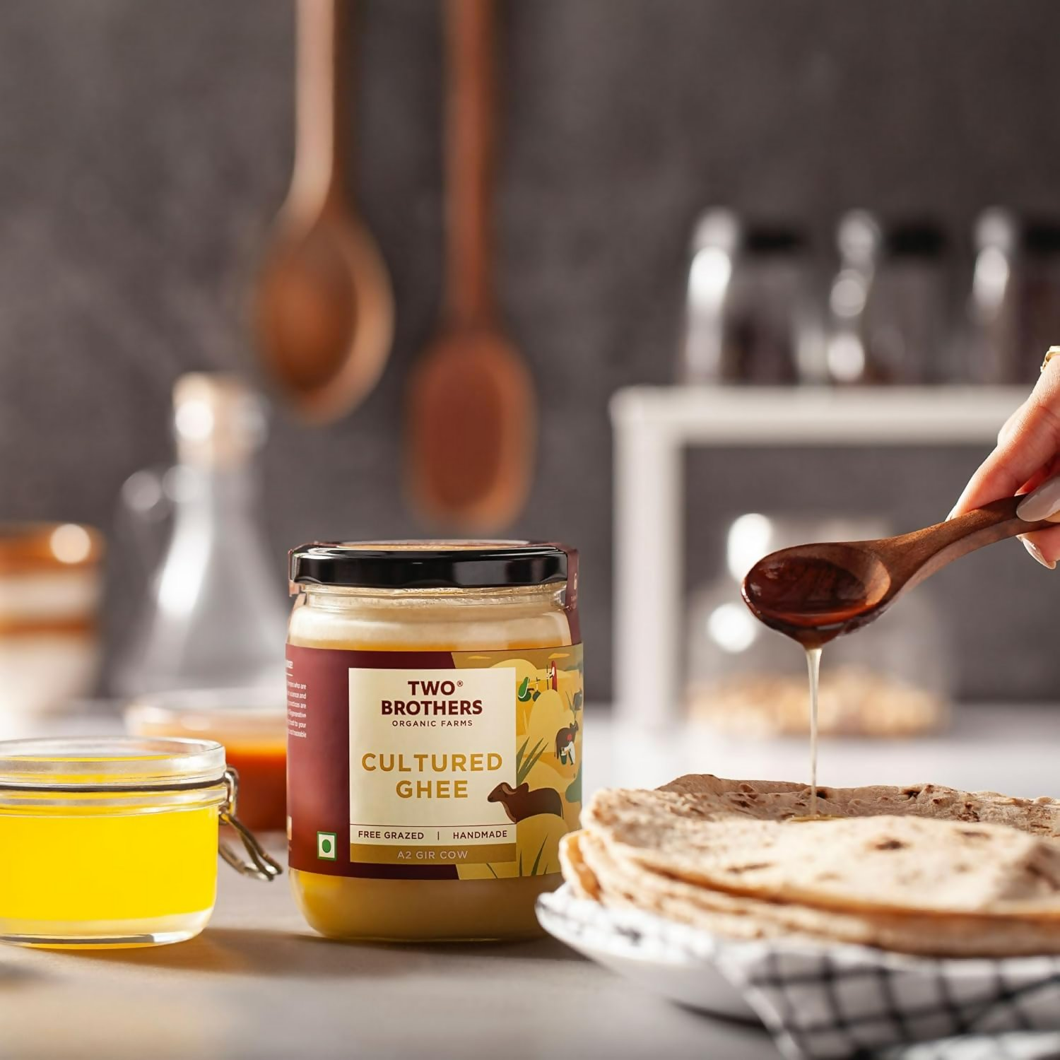 Two Brothers Organic Farms A2 Ghee Butter Organic Grass Fed From Gir Cow | Grocsy