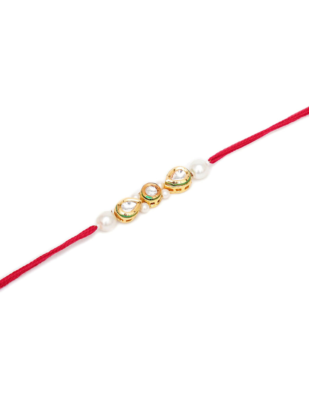 Designer kundan Rakhi - Ruby Raang | Grocsy