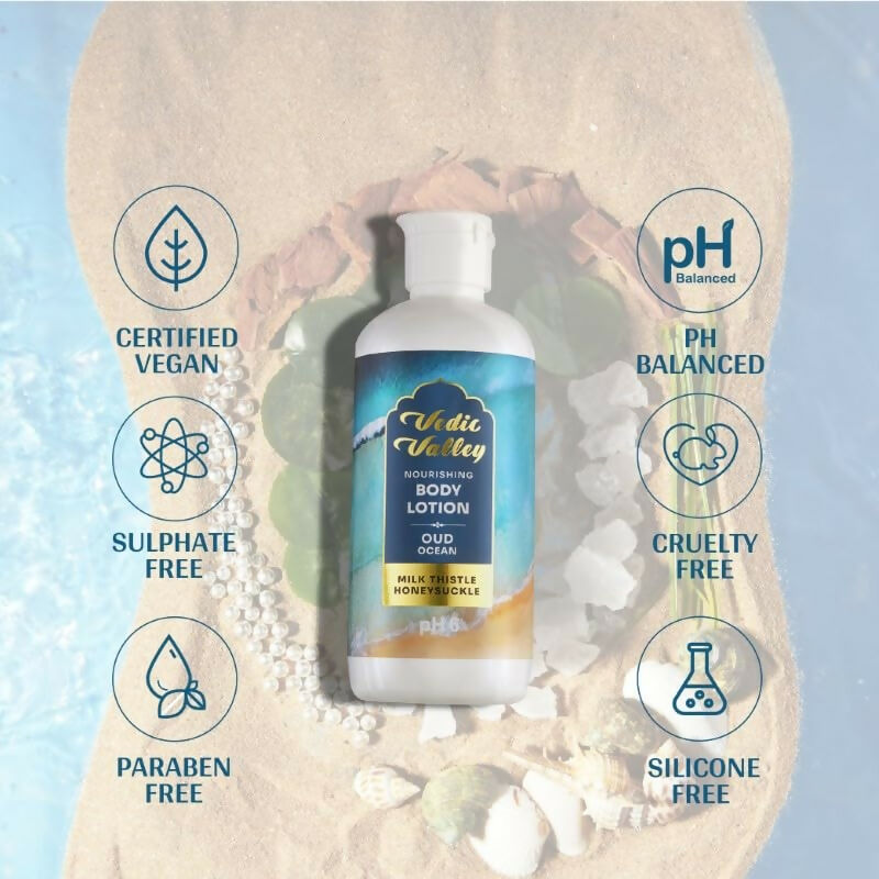 Vedic Valley Oud Ocean Body Lotion for Women & Men | Grocsy