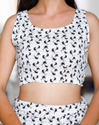 Miravan Women's White Animal Print Round Neck Top With Side Slit Skirt Co-Ord Set | Grocsy