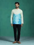 Zavaya Multicolor Ombre Rayon Short Kurta for Men | Grocsy