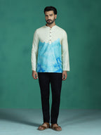 Zavaya Multicolor Ombre Rayon Short Kurta for Men | Grocsy