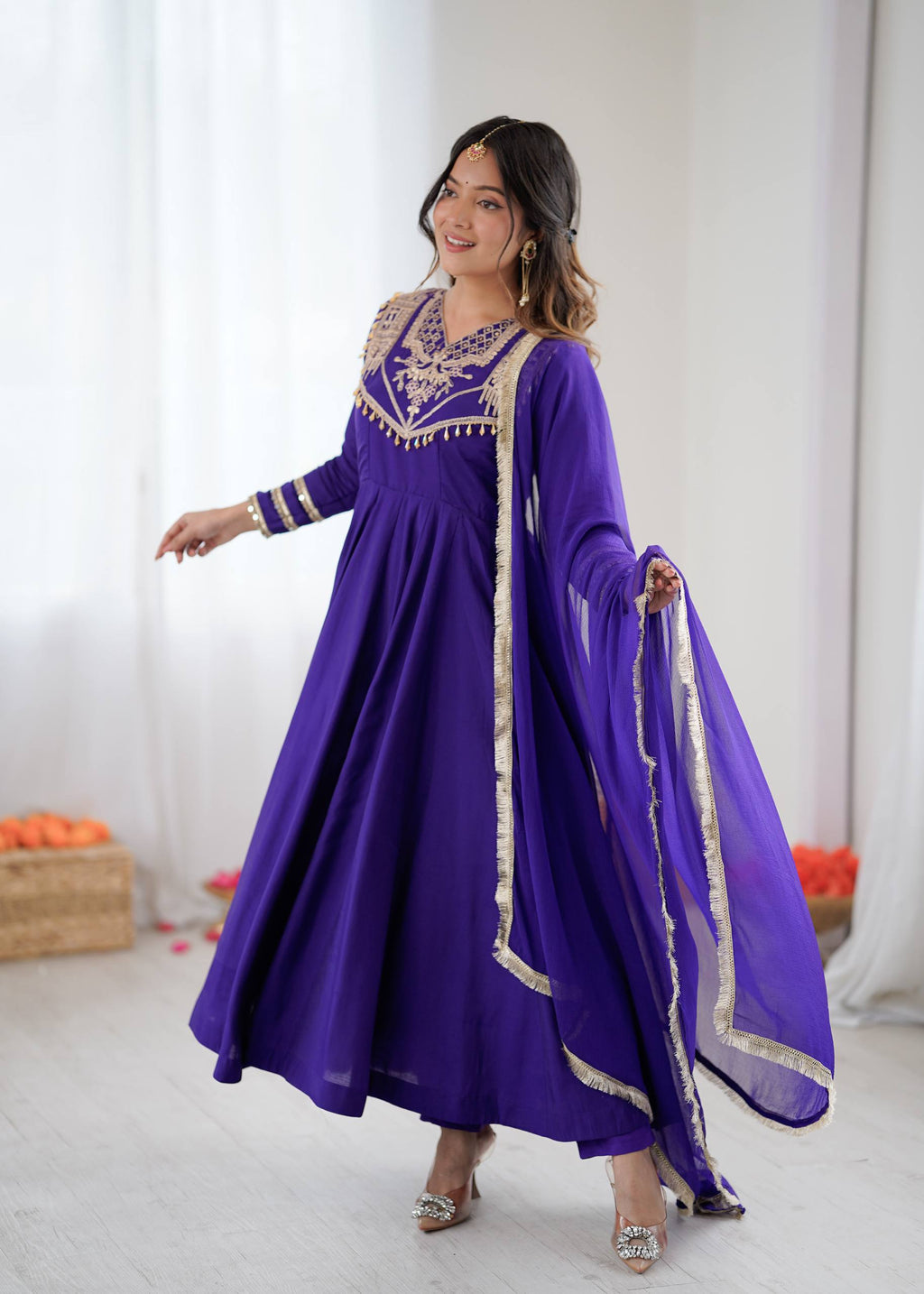 Prazu Fashion Blue Roman Silk Coding Work Anarkali Suit | Grocsy
