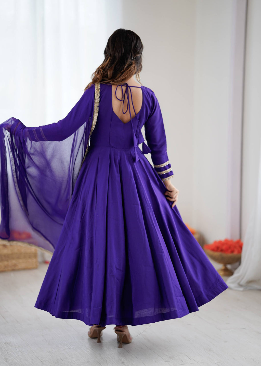 Prazu Fashion Blue Roman Silk Coding Work Anarkali Suit | Grocsy