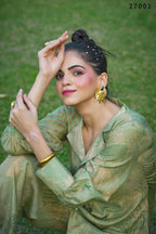 Women's Casual Fashionable Mahendi Mull Cotton co-ord set - Anya | Grocsy