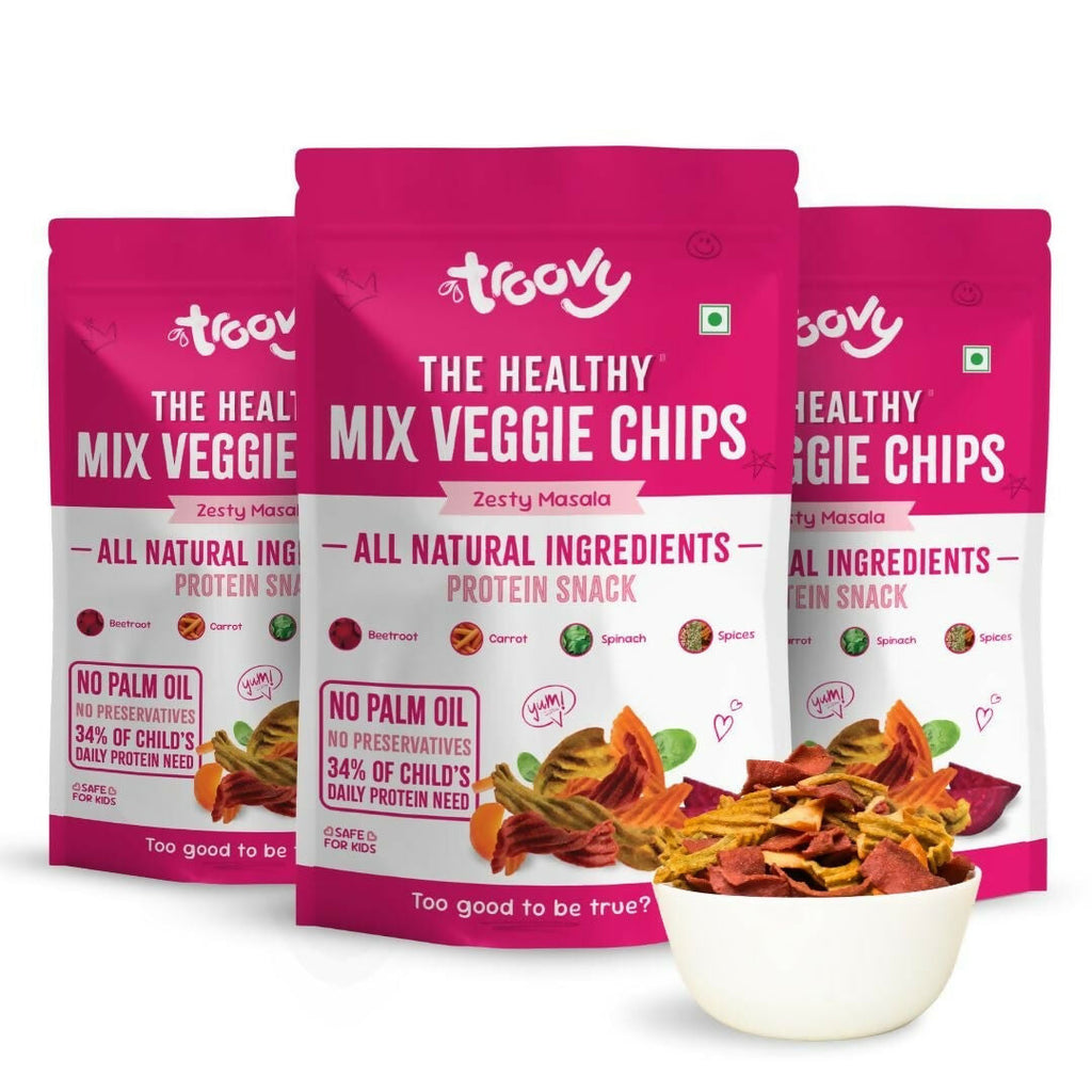 Troovy Healthy Masala Vegetable Chips Tasty & High Protein Snacks | Grocsy