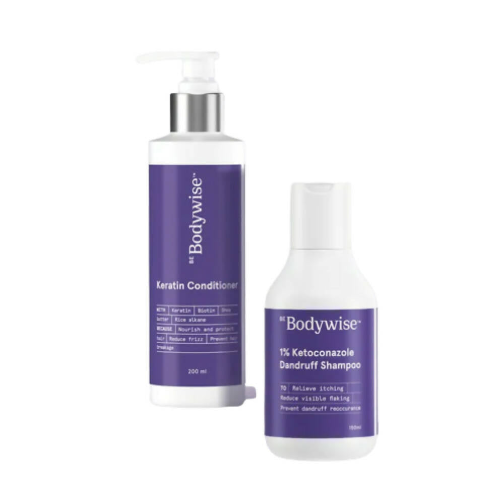 BeBodywise 1% Ketoconazole Dandruff Shampoo and Keratin Conditioner | Grocsy