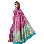 Vamika Banarasi Jaquard Purple Weaving Saree (BANARASI 07) | Grocsy