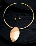 VOJ Gold-Polished Western Hasli with Studs Earrings Set | Grocsy