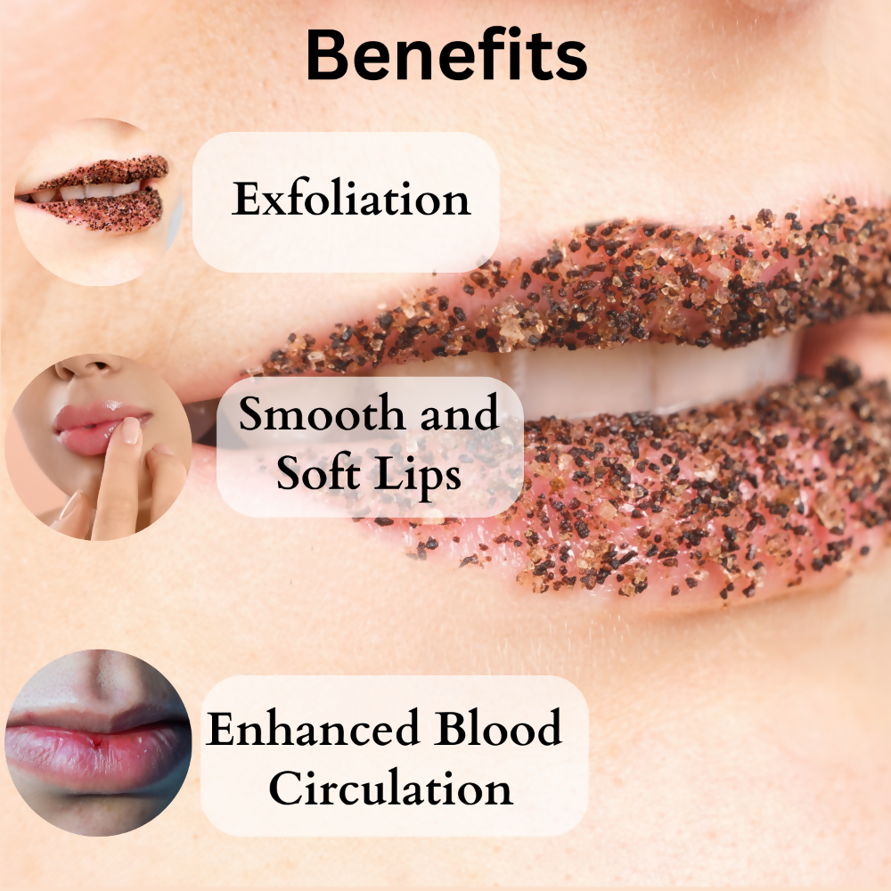 Dermistry Exfoliating Lightening Coffee & Sugar Lip Scrub for Dark Dry Chapped Lips & Pigmentation | Grocsy