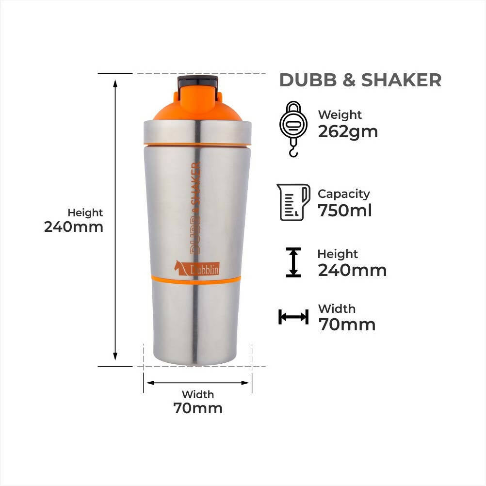 Dubblin Dubb & Shaker Gym Shaker Bottle | Grocsy