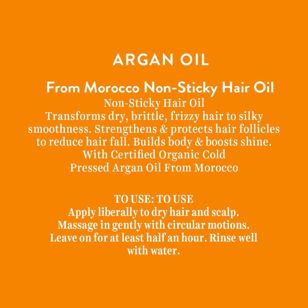 Biotique Advanced Organics Argan Oil From Morocco Non-sticky Hair Oil | Grocsy