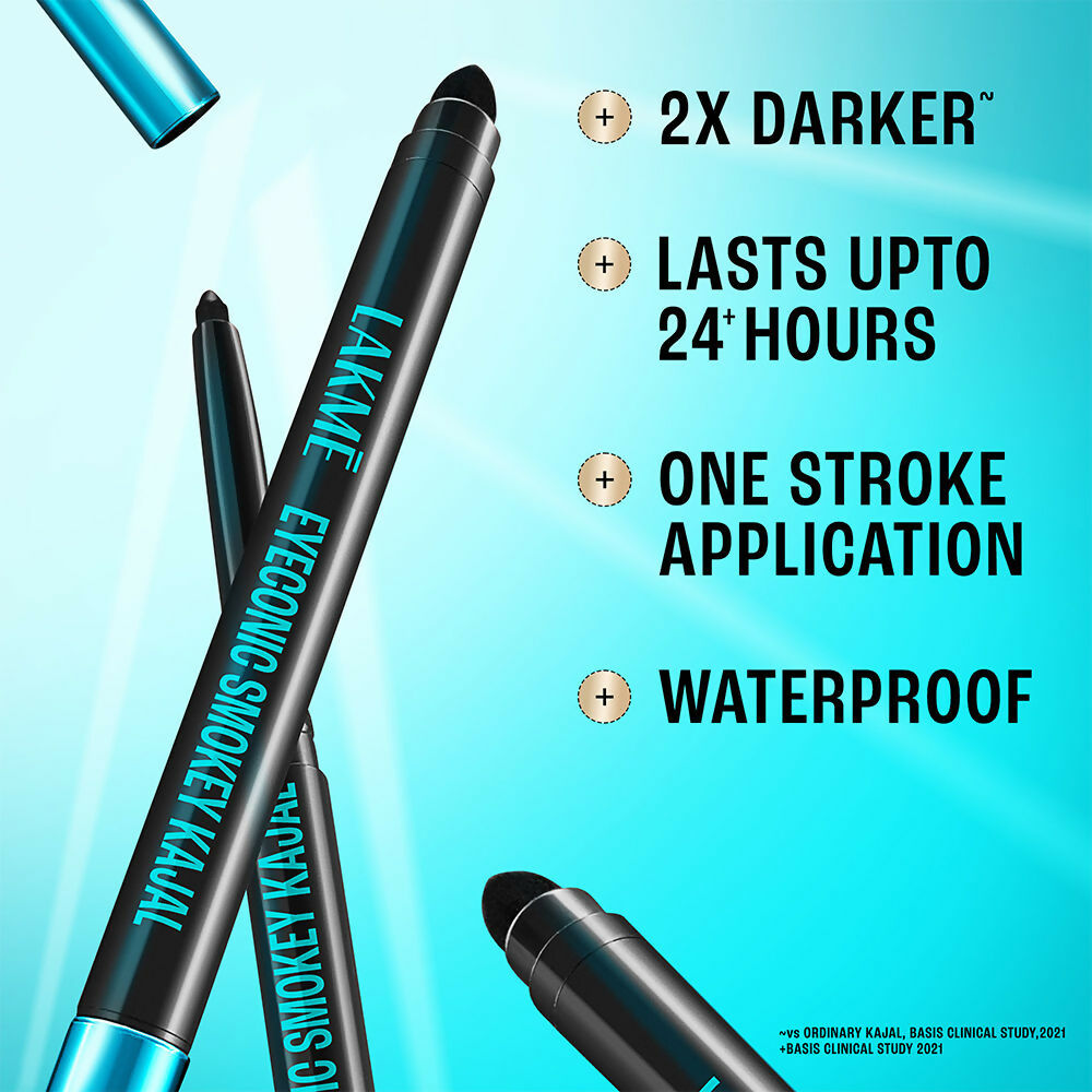 Lakme 9-5 Eyeconic Smokey Kajal - Black | Grocsy