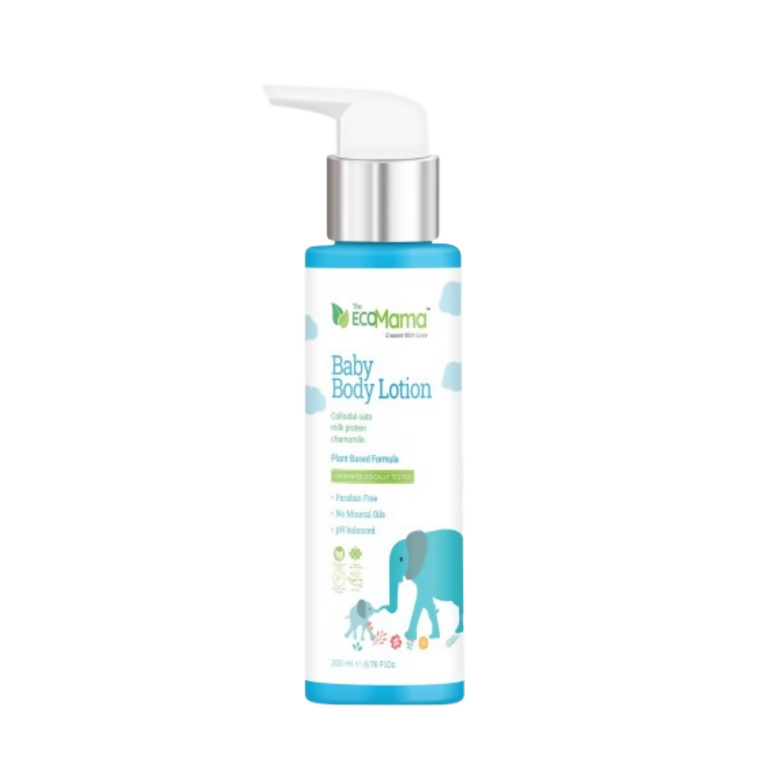 The Eco Mama Moisturizing Baby Body Lotion with Colloidal Oats, Milk Protein & Chamomile Oil | Grocsy