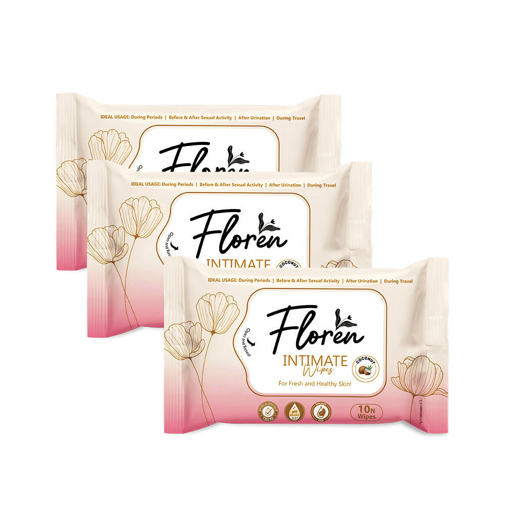 Floren Coconut Intimate Wipes | Grocsy
