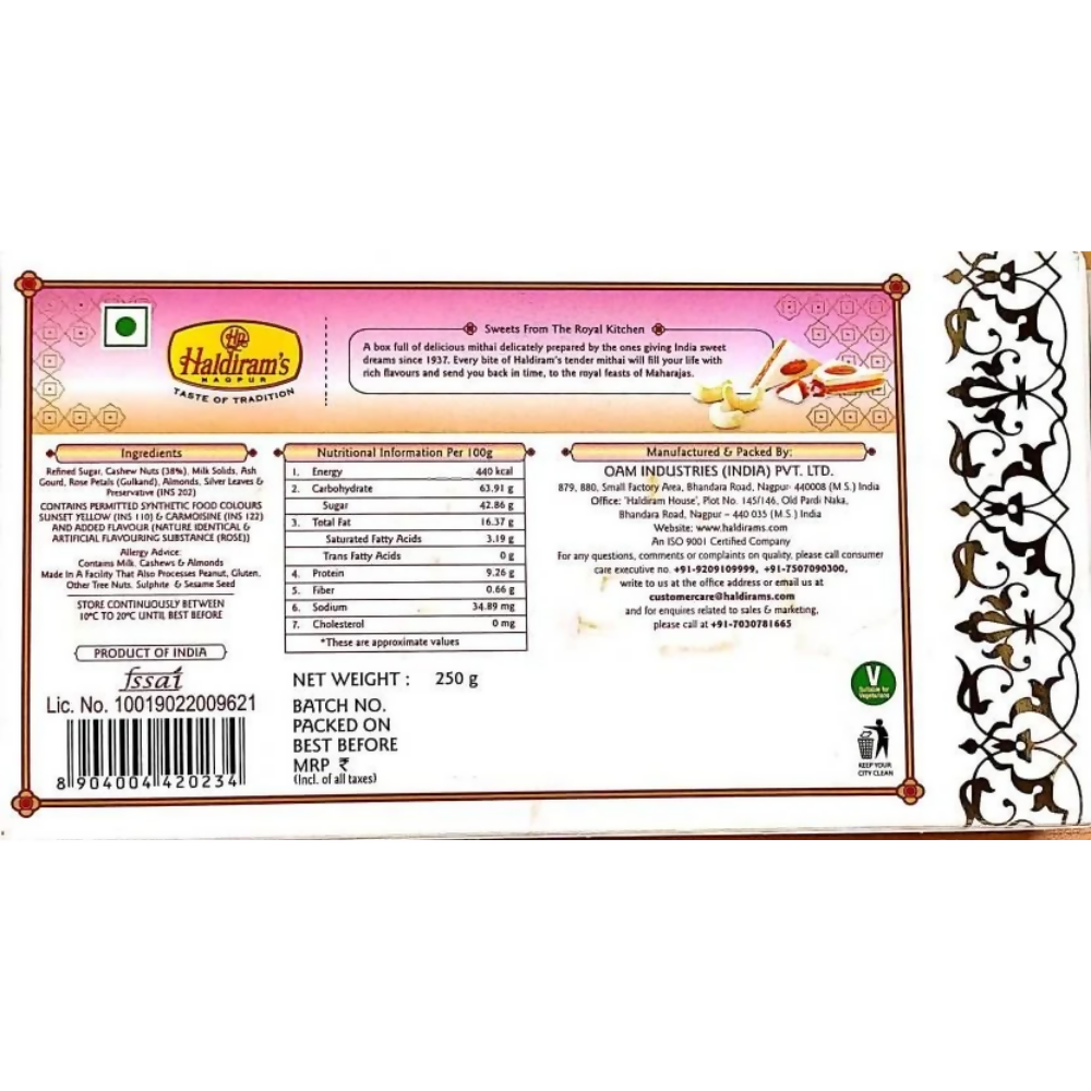 Haldiram's Kaju Sangam Burfee | Grocsy