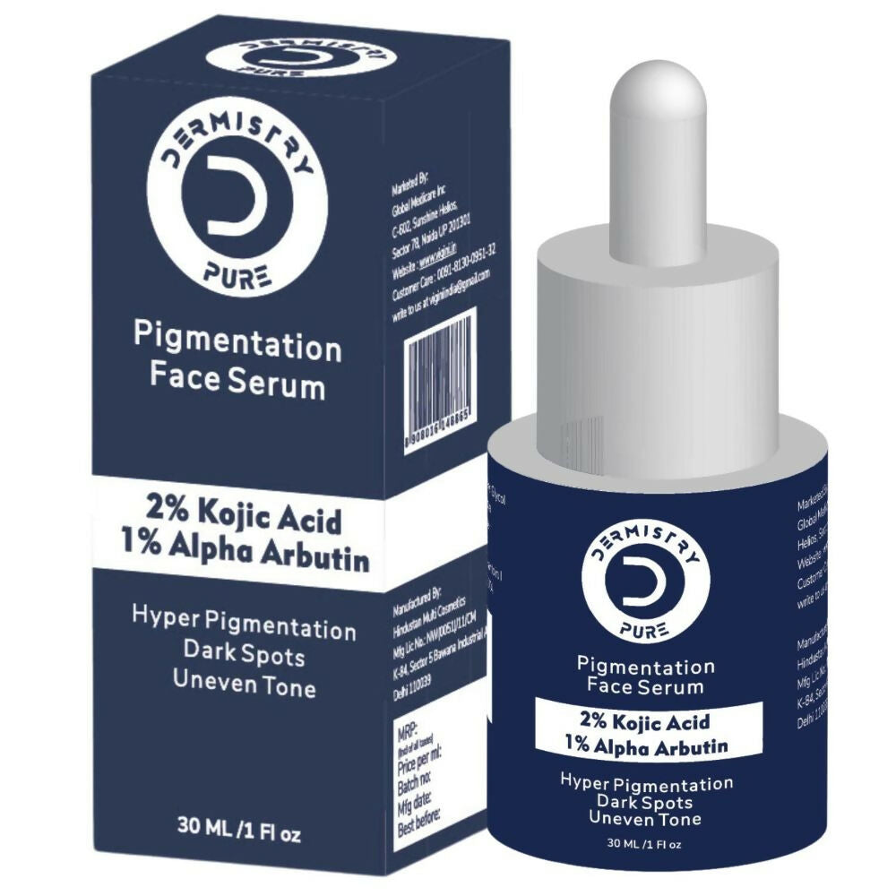 Dermistry Pure 2% Kojic Acid 1% Alpha Arbutin Instant Glowing Bright Light Pigmentation Spots Serum | Grocsy