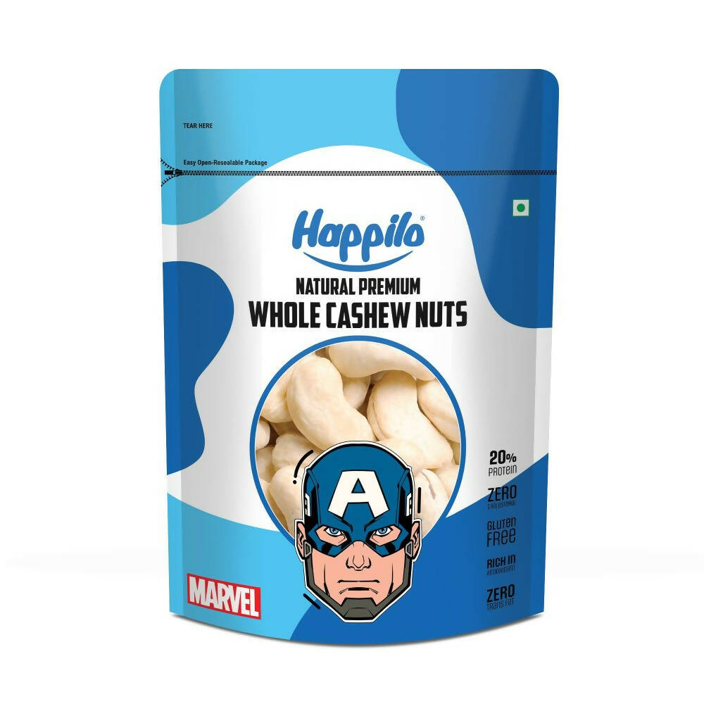 Happilo Natural Whole Cashews-Marvel Captain America Edition | Grocsy