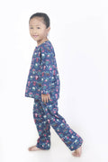 Breathables Kids Cotton Owl Print Co-Ord Night Suit – Navy Blue | Grocsy